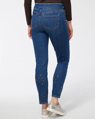 Grommet Hem Pull-On Ankle Jeggings