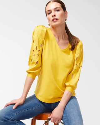 Laser Embroidered Top