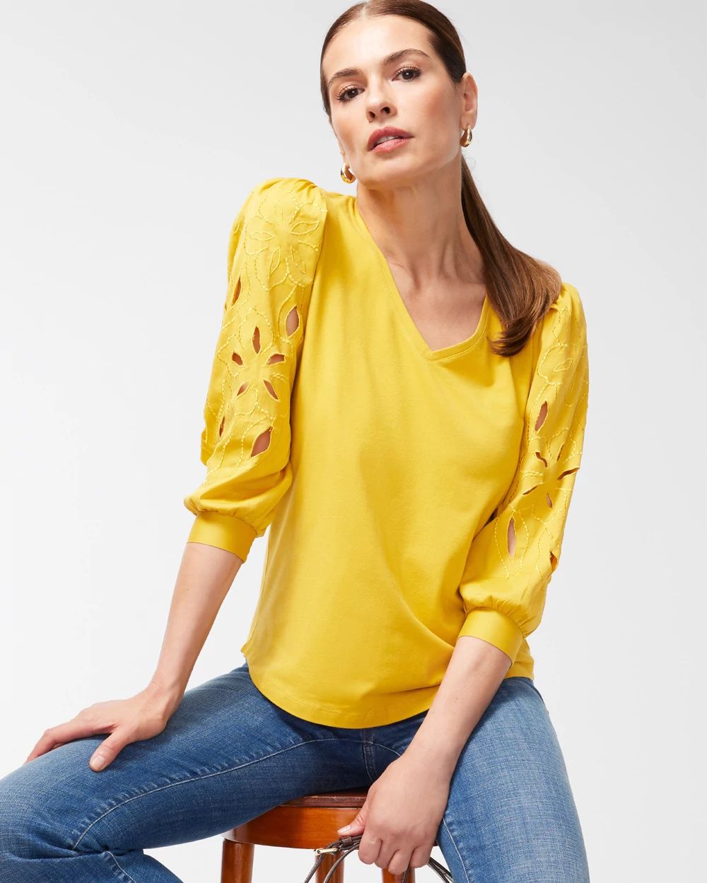 Laser Embroidered Top
