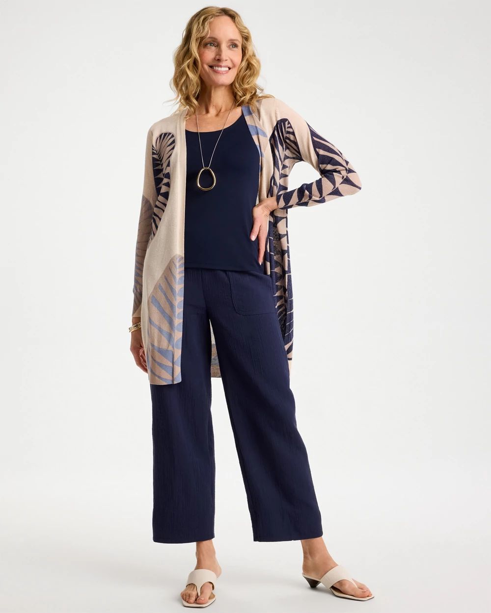 Petite Cotton Gauze Tapered Crop Pant