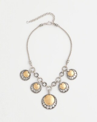 Mixed Metal Pendants Necklace click to view larger image.