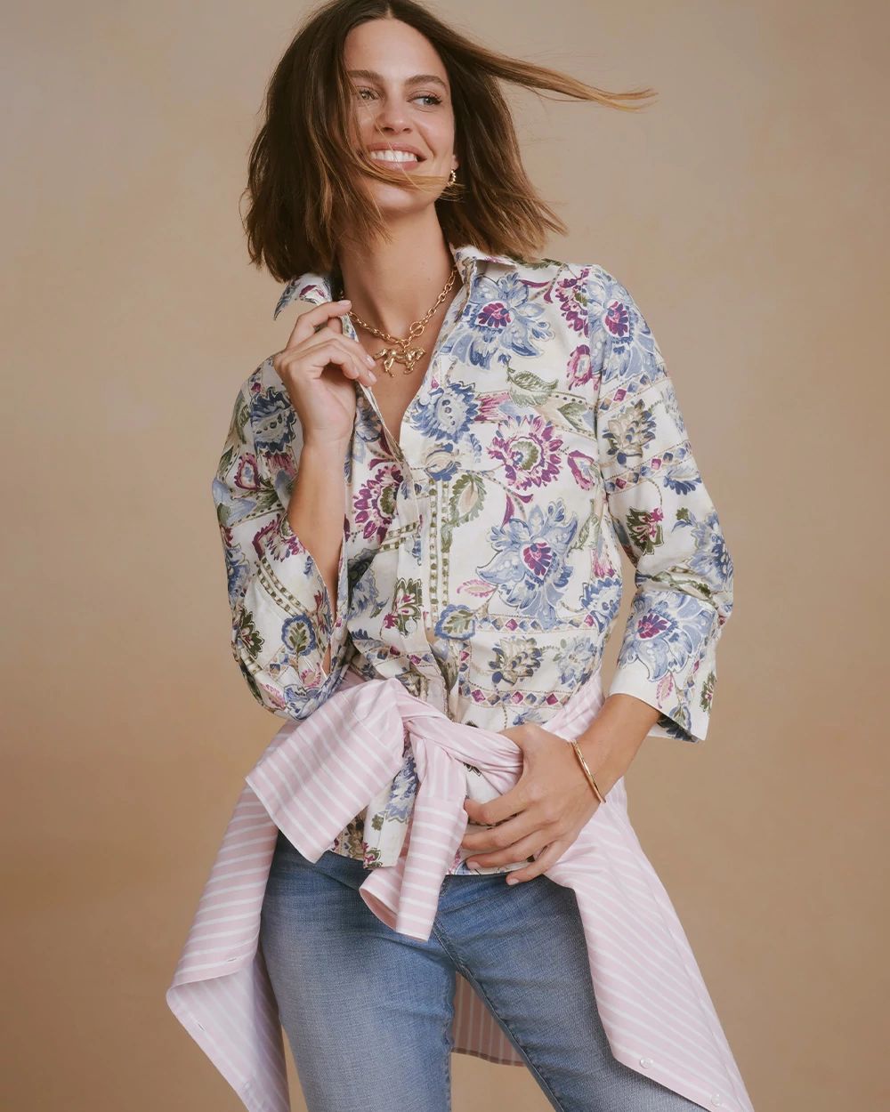 No Iron™ Stretch Jeweled Shirt