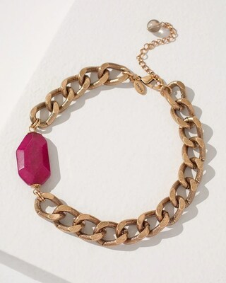 Purple Stone Bib Necklace