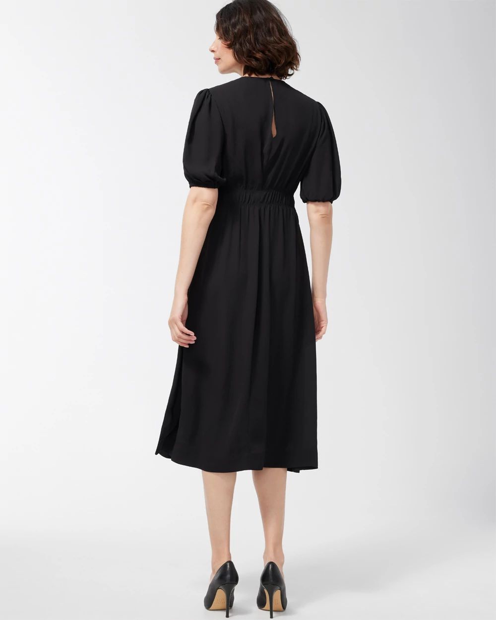 Black Label Georgette Gathered Dress