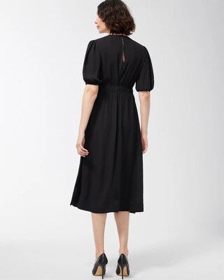 Black Label Georgette Gathered Dress