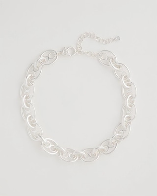 Mariner Silvertone Link Necklace
