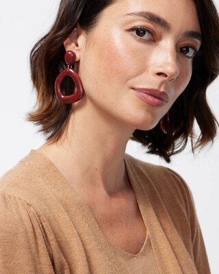 Resin Round Drop Earrings