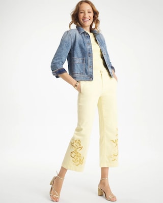 Trouser Cutwork Crop Jeans click to view larger image.