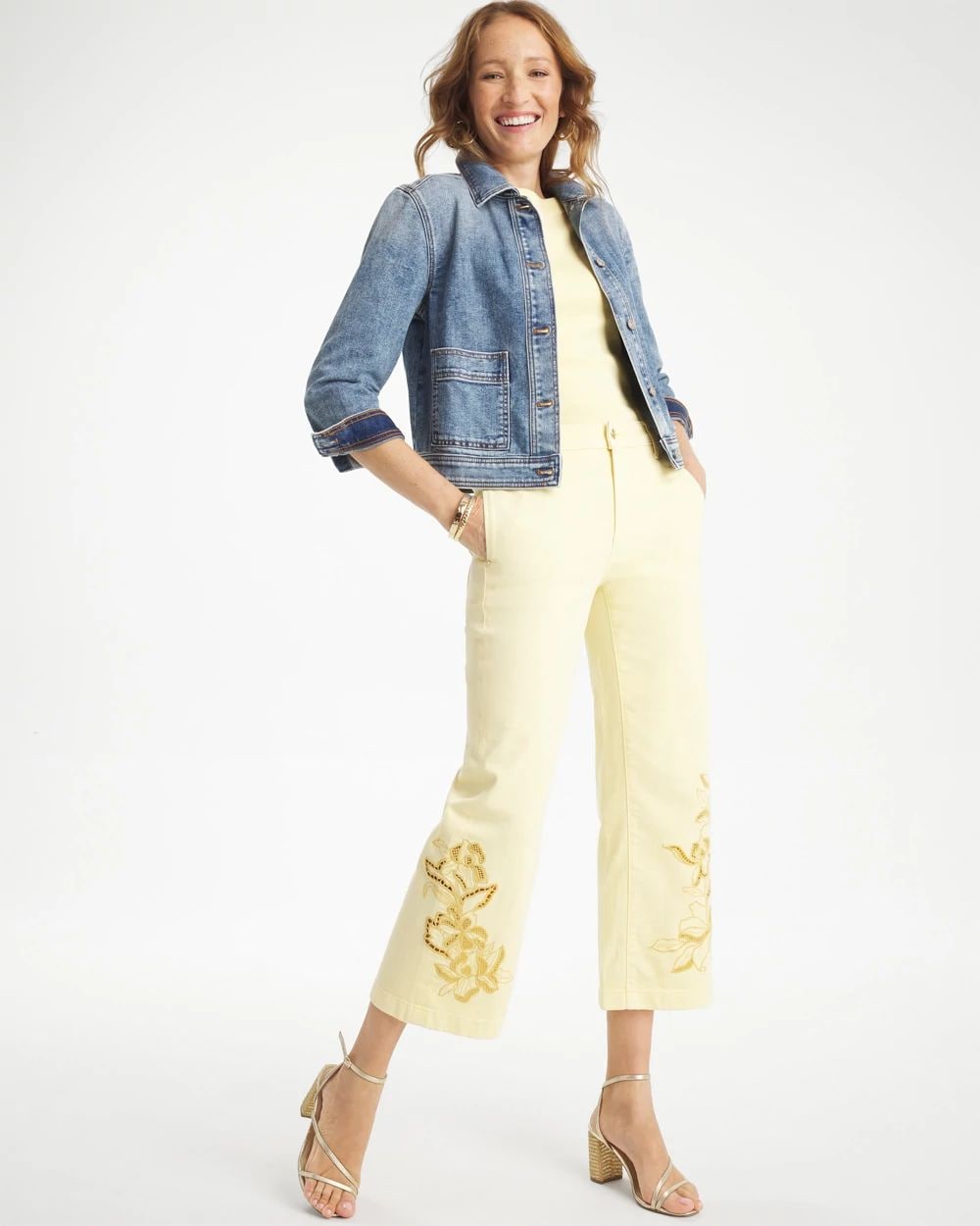 Trouser Cutwork Crop Jeans click to view larger image.