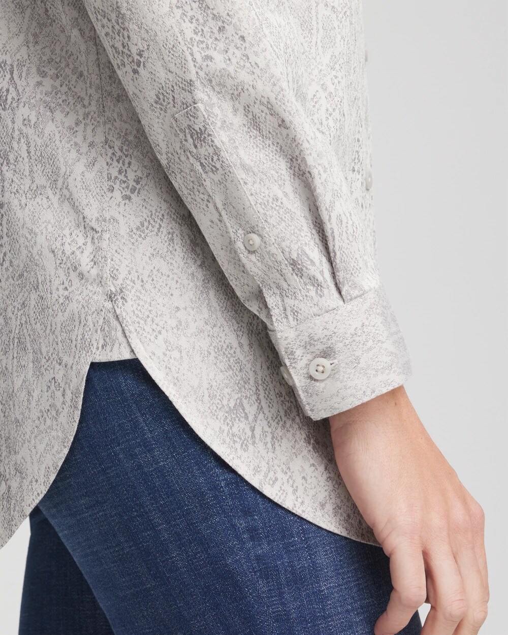 No Iron™ Python Print Jacquard Tunic