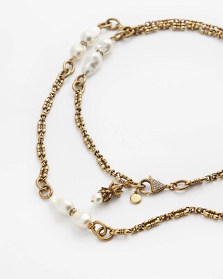 Single Strand Modern Pearl Necklace click to view larger image.