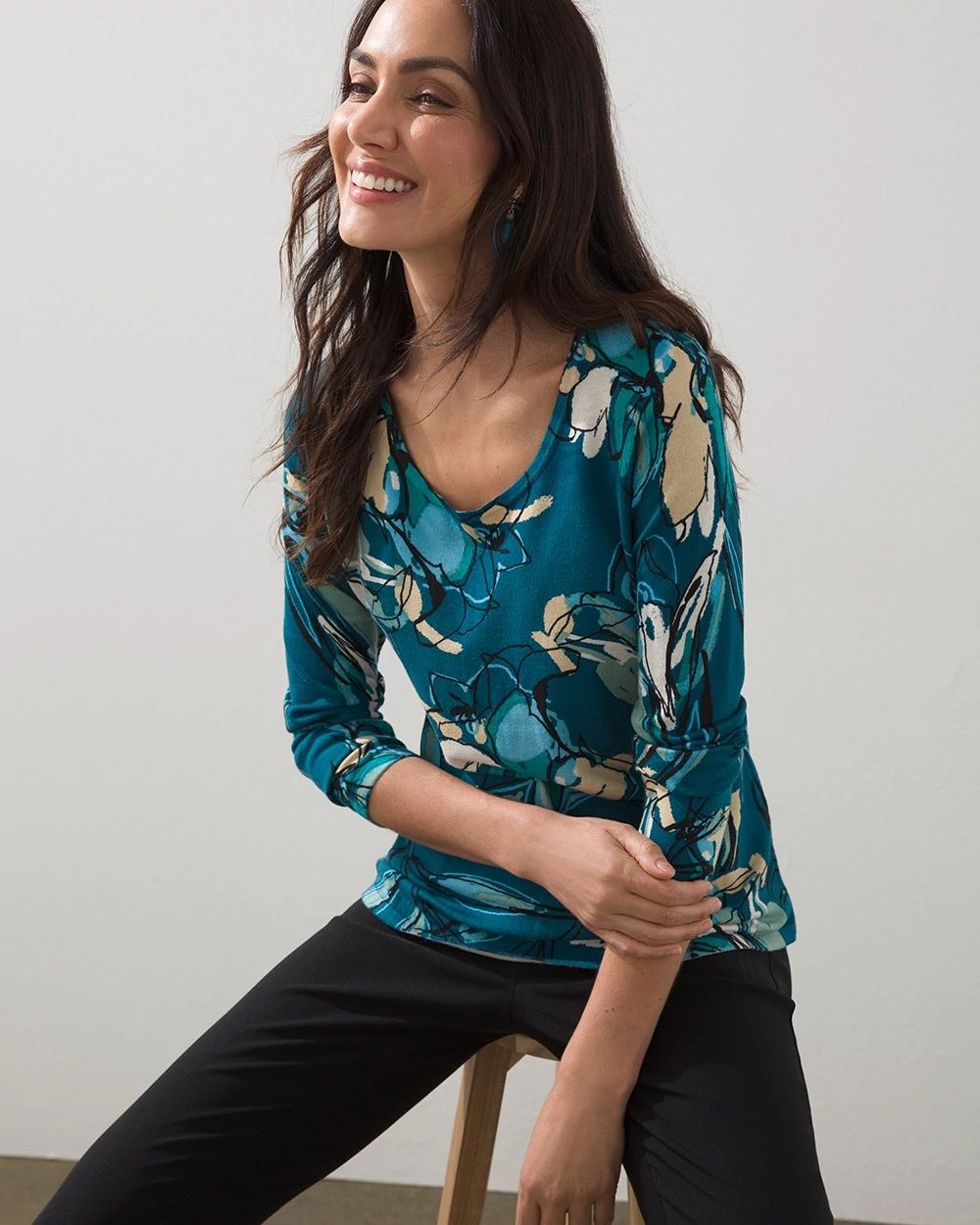 Spun Rayon Wildflower Pullover Sweater