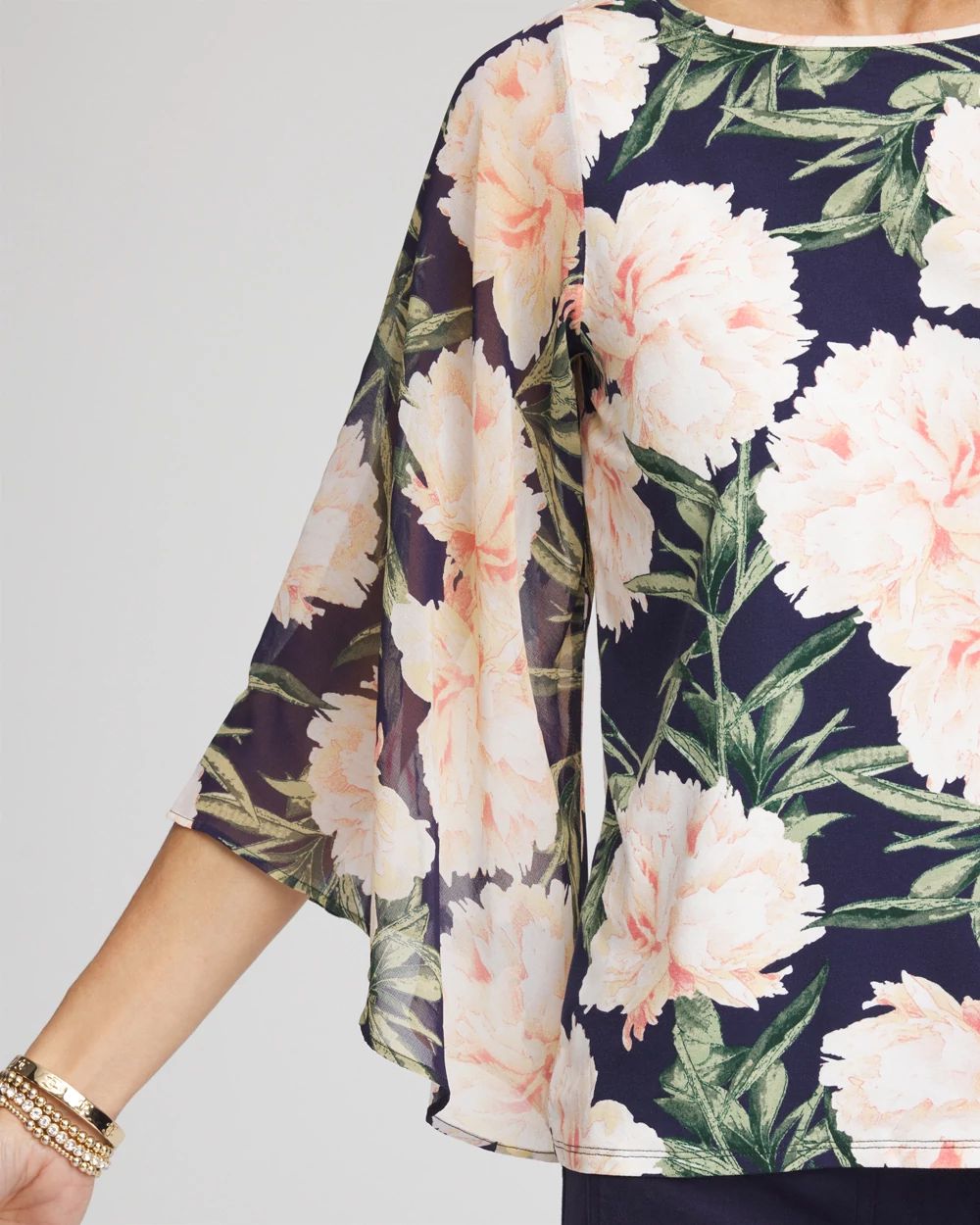 Georgette Angel-Sleeved Top