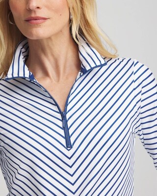 Zenergy® UPF Stripe Long Sleeve Top click to view larger image.