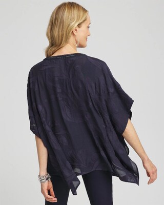 Embroidered Leaves Poncho click to view larger image.