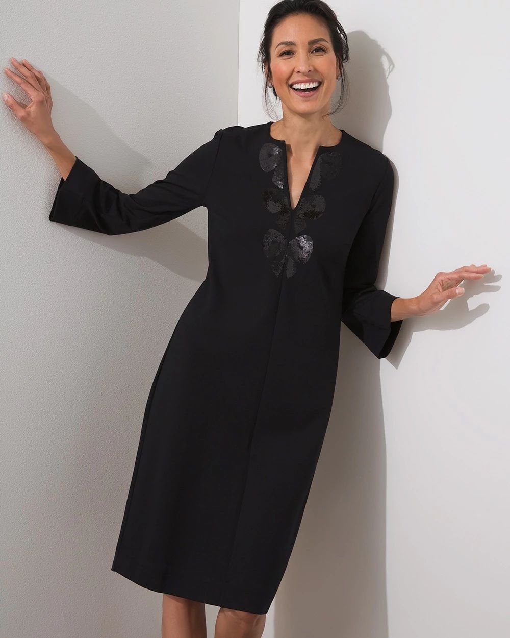 Black Label Embellished Bow Dress