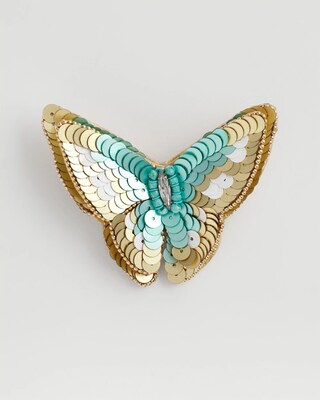 Gold and Blue Butterfly Brooch click to view larger image.