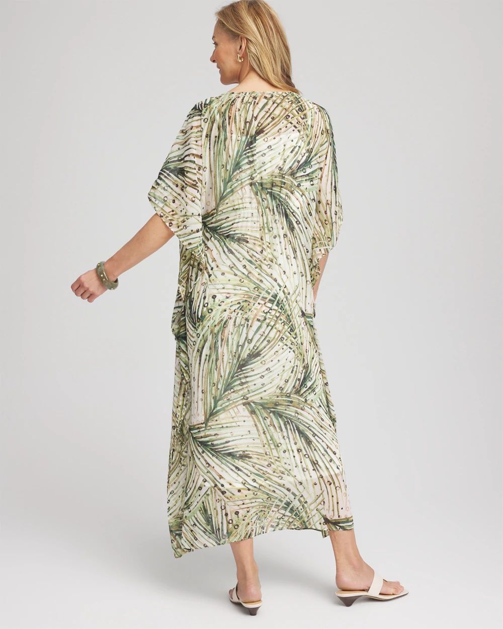 Crinkle-Chiffon Kaftan Dress