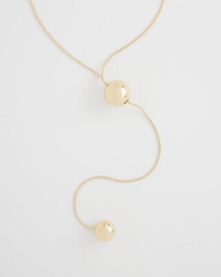 Adjustable Gold Tone Y-Necklace click to view larger image.