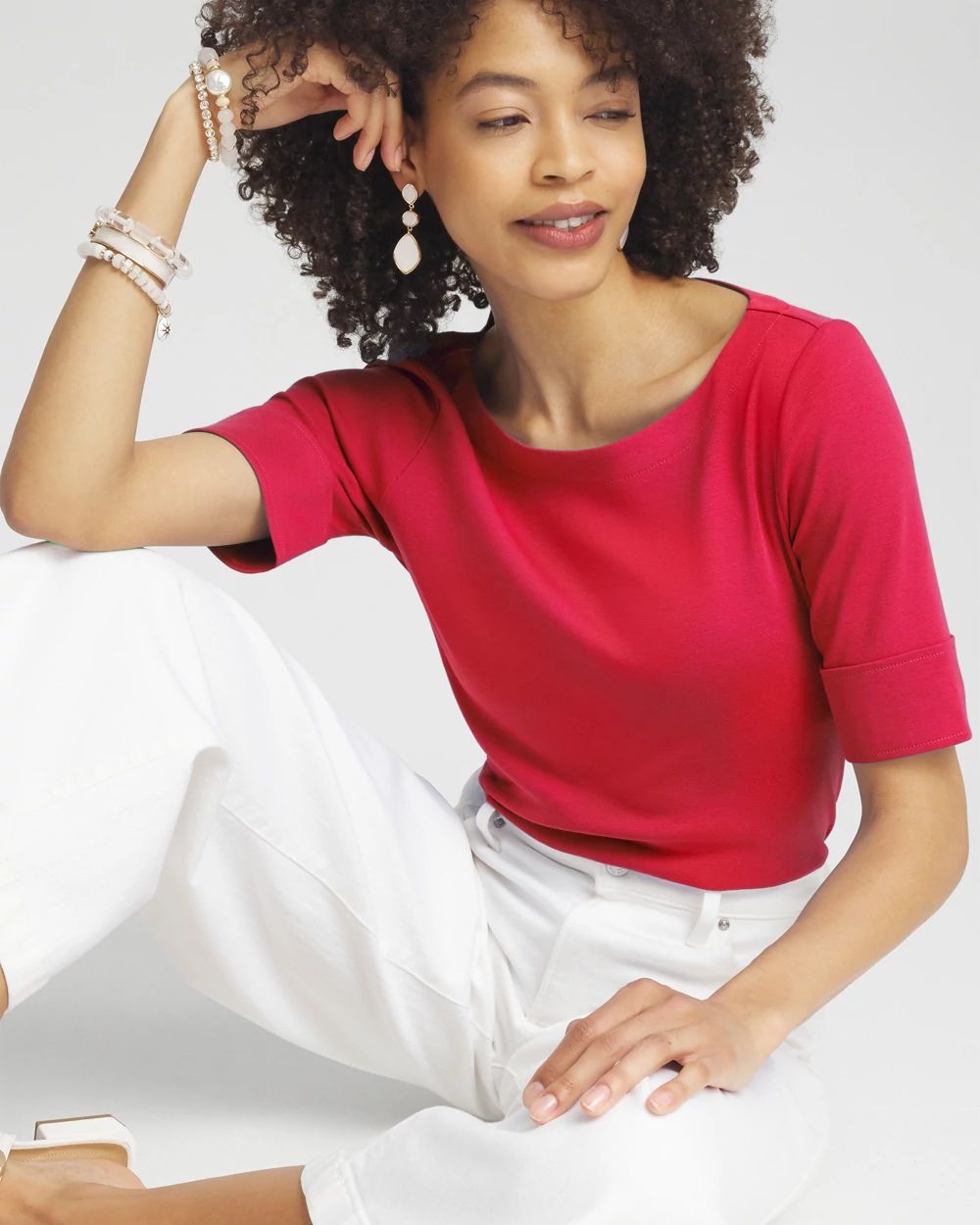 Bateau Neck Tee click to view larger image.