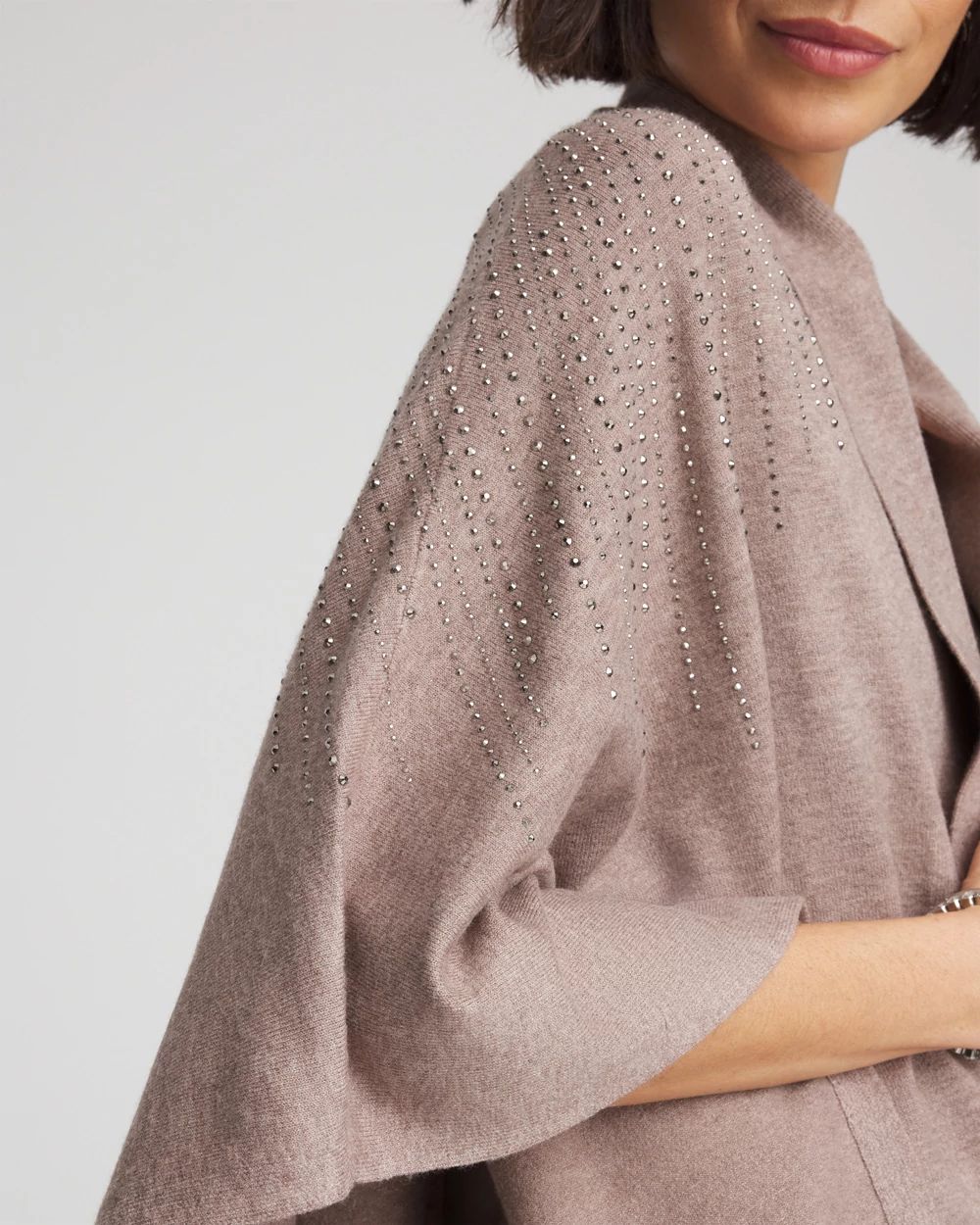 Embellished Shawl Collar Ruana click to view larger image.