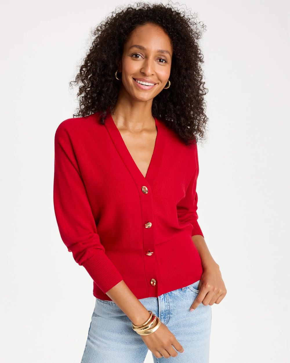 Hammered Button Down Cardigan