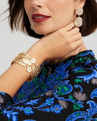 Gold Tone Pavé Cuff Bracelet