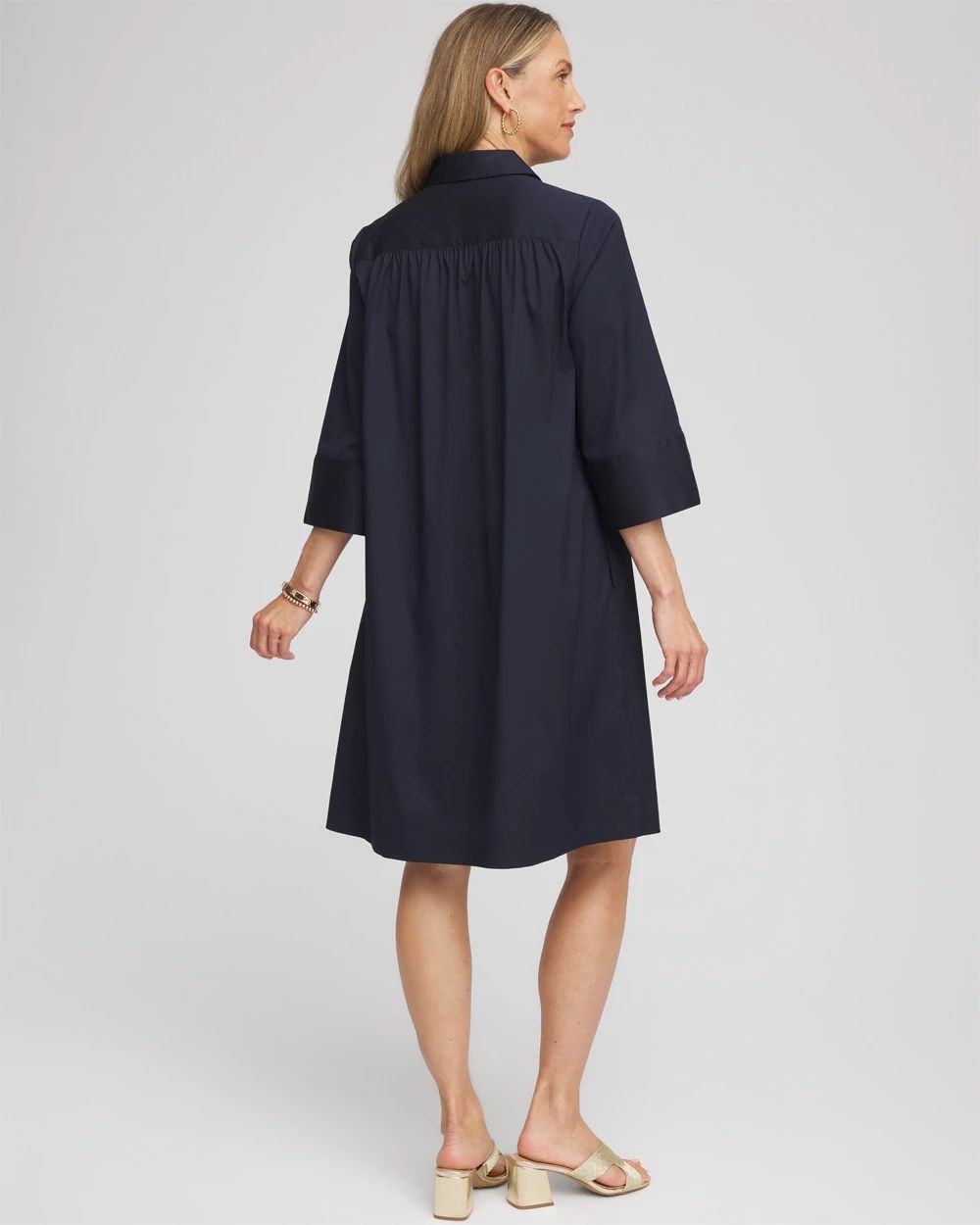 Cotton-Blend Popover Dress