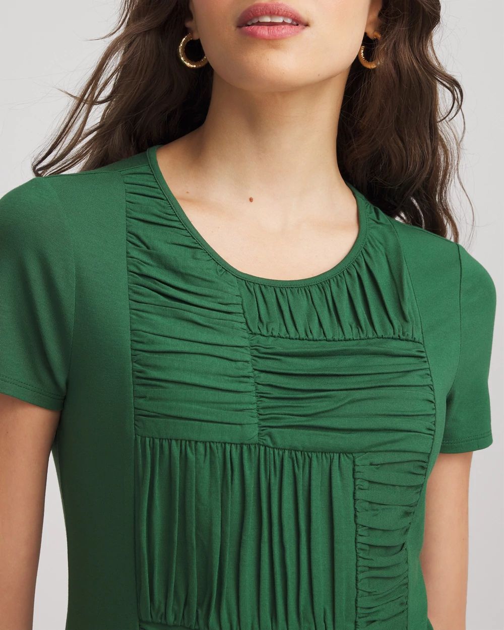 Jersey Knit Ruched Front Tee