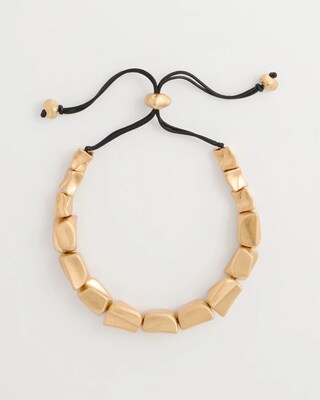 Adjustable Goldtone Nugget Necklace