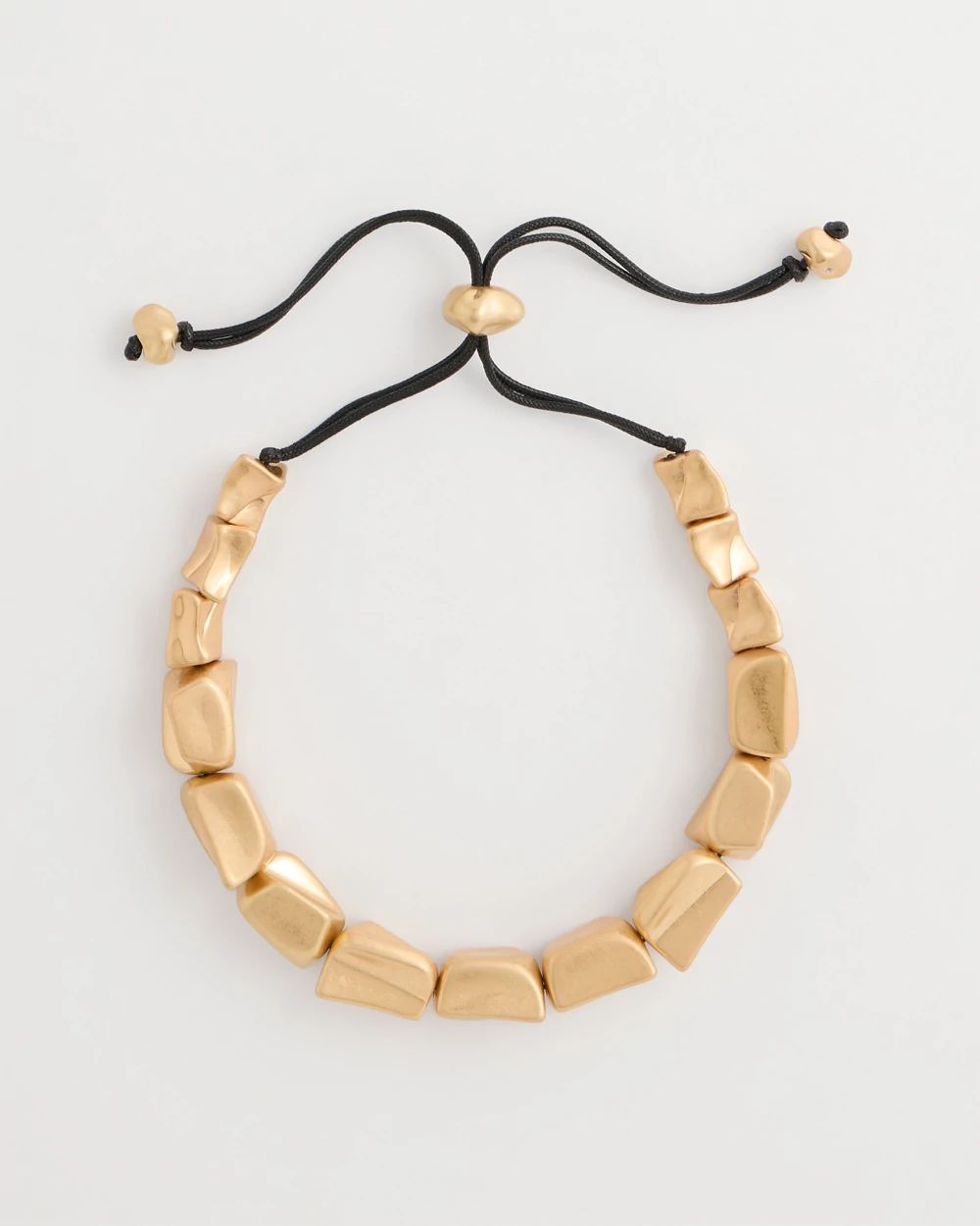 Adjustable Goldtone Nugget Necklace