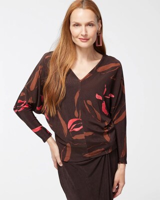 Travelers Floral Dolman V-Back Top