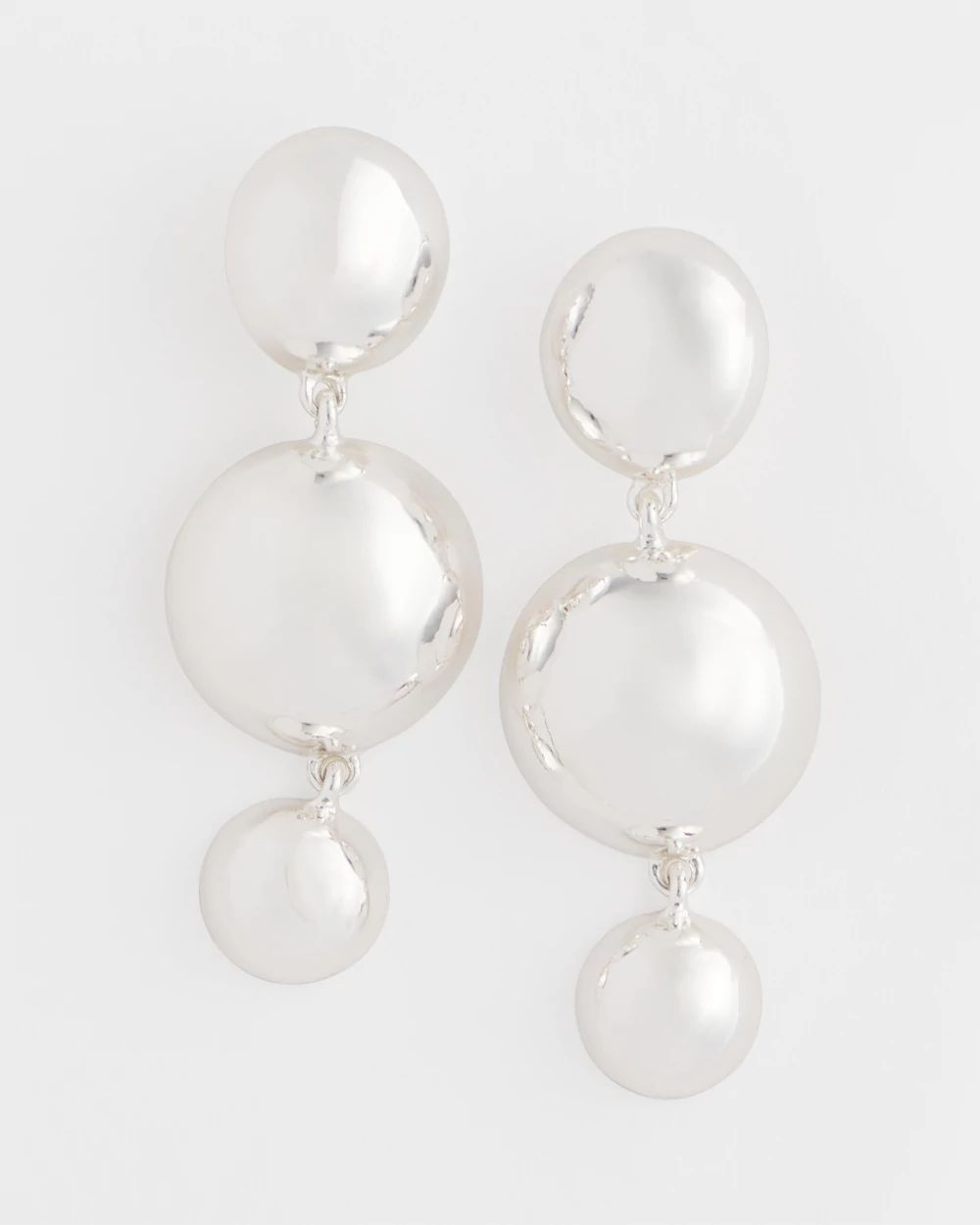 Silver Drop Clip-On Earrings