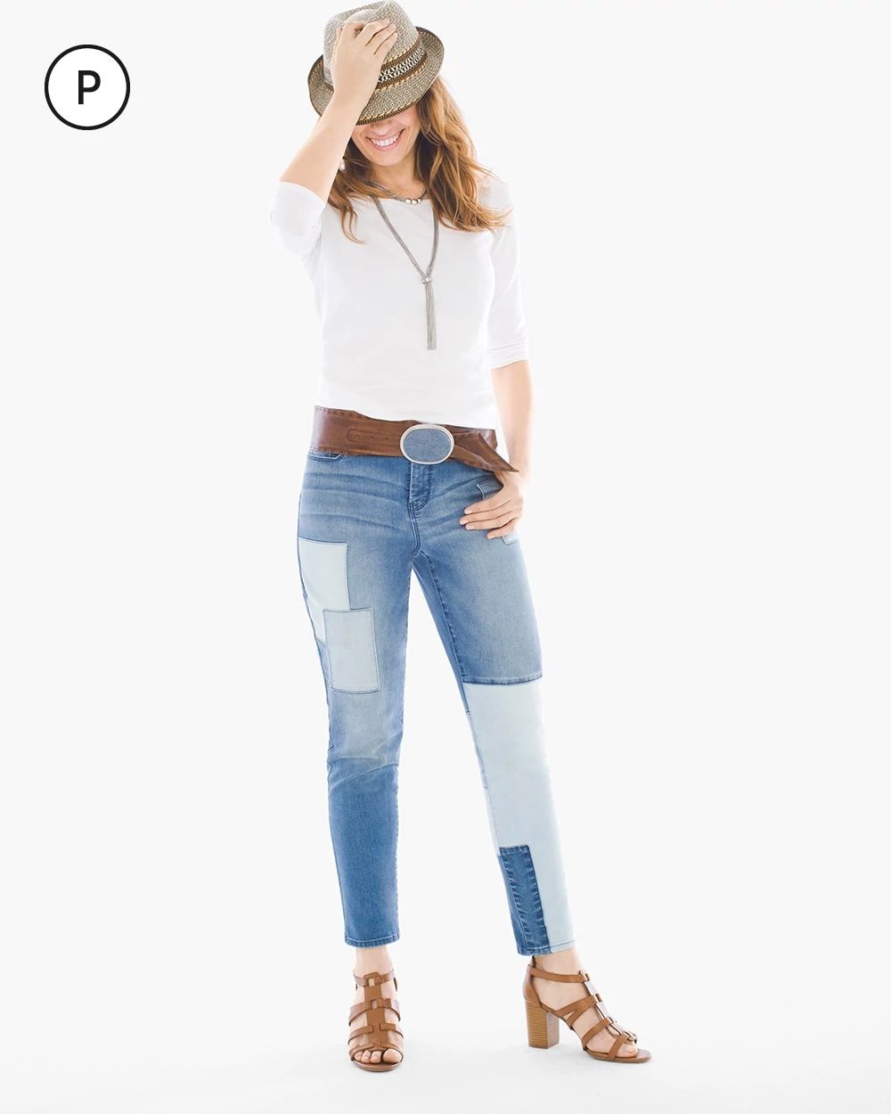 Petite Pima Cotton Scoop-Neck Tee