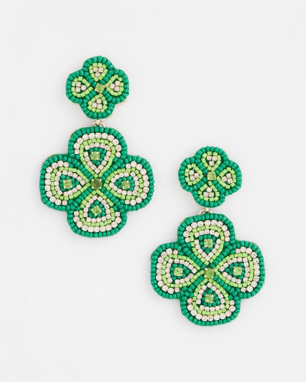 Clover Drop On Post Earrings