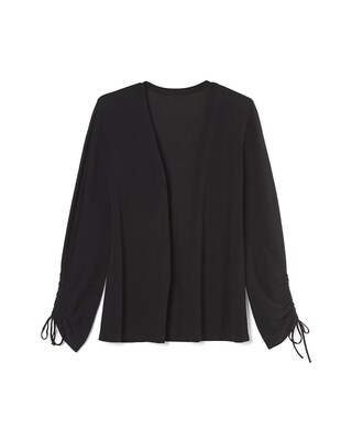 Ruched-Sleeve Cardigan