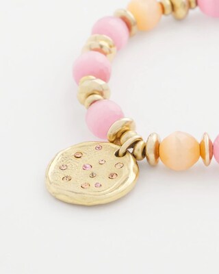 Pink Stone Stretch Bracelet click to view larger image.
