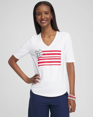 Embellished Flag Tee