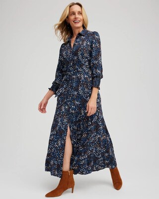 Dot Print Shirt Dress