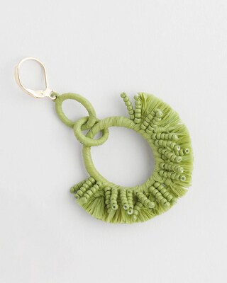 No Droop™ Green Raffia Wrap Earrings