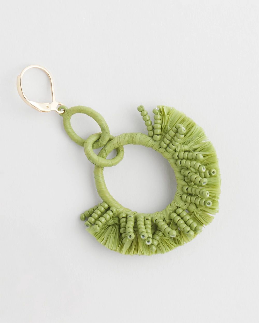 No Droop™ Green Raffia Wrap Earrings