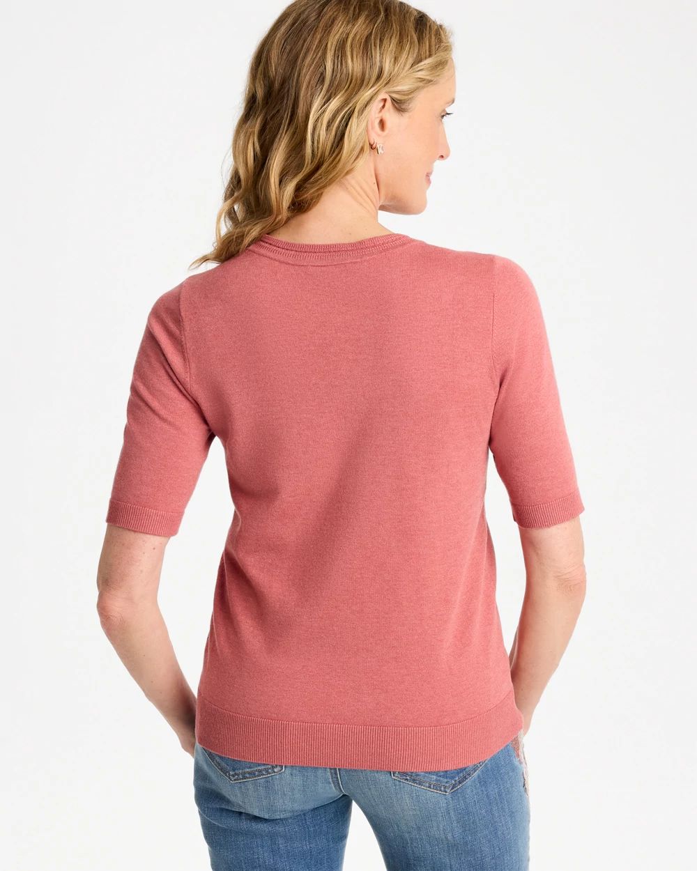 Ella Short-Sleeve Sweater click to view larger image.