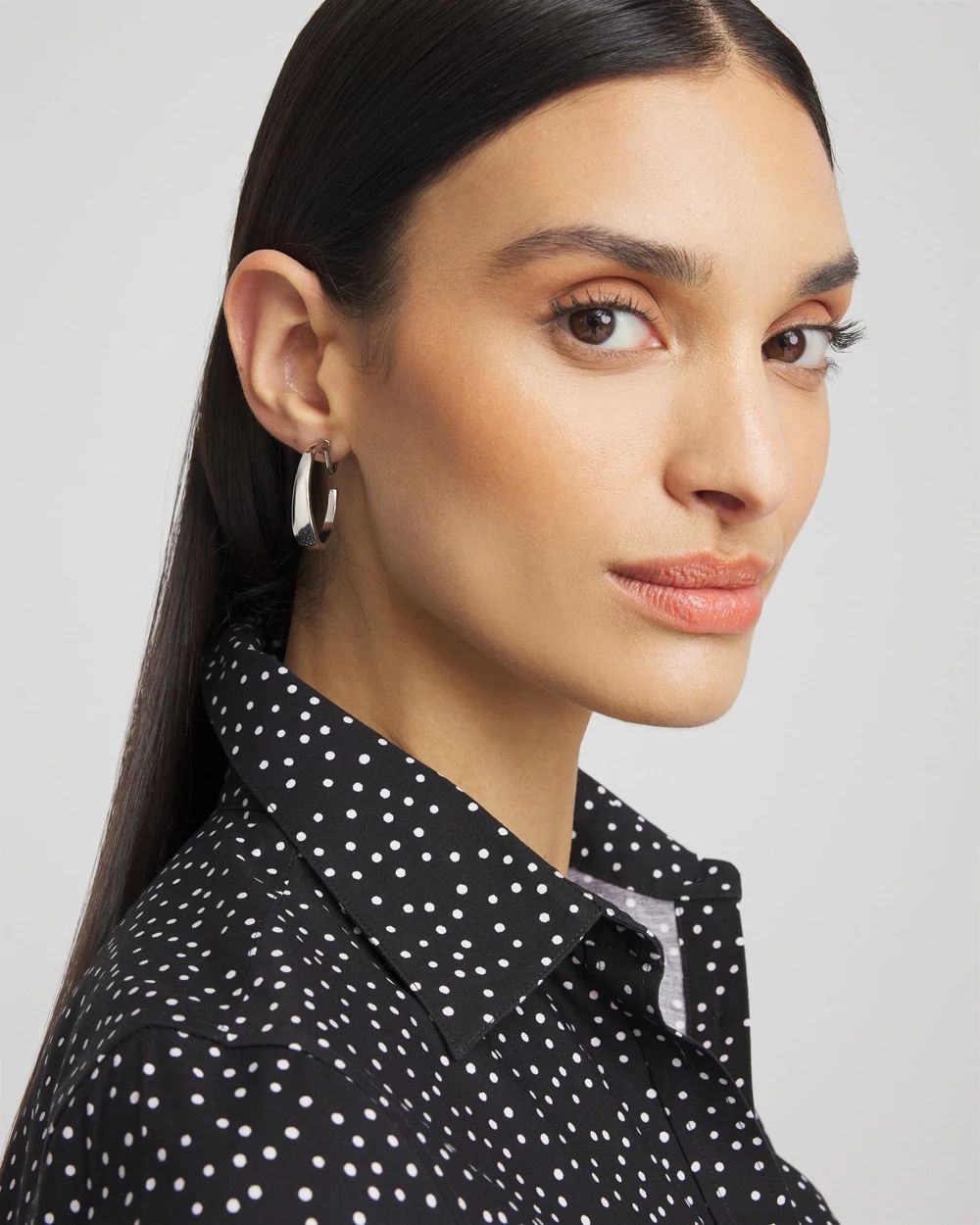 No Droop™ Silver Hoop Clip-On Earrings