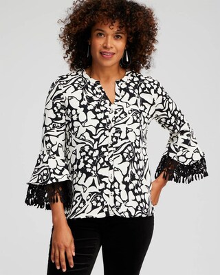 Lace Detail Floral Top