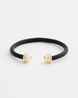 Black & Gold Tone Flex Cuff Bracelet
