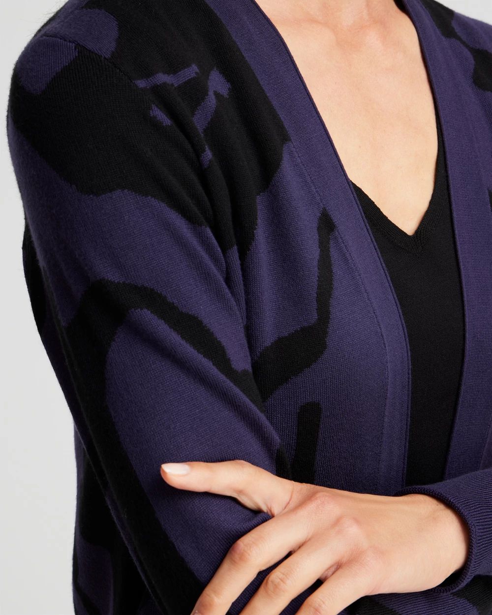 Double Knit Botanical Print Cardigan