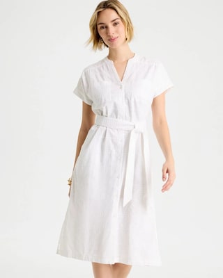 Embroidered Cotton Shirtdress click to view larger image.