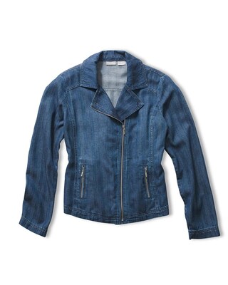 Herringbone Denim Moto Jacket