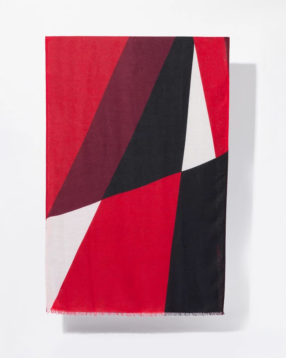 Red Geo Print Oblong Scarf
