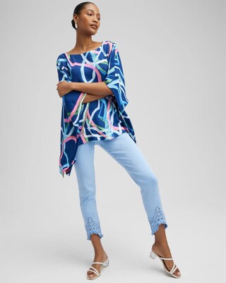 Eyelet Tulip Hem Pull-on Ankle Jeggings click to view larger image.